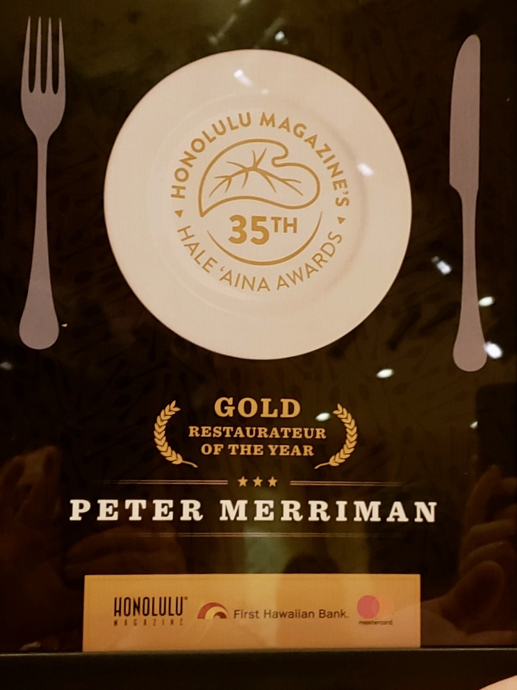Peter Merriman named Restaurateur of the Year during the 35th annual Hale 'Aina Awards